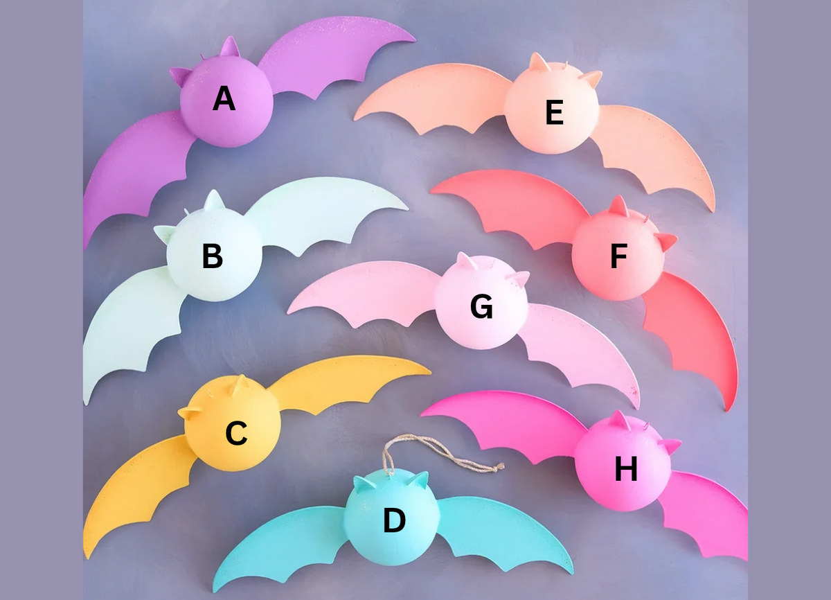 Glitterville Rainbow Bat Display