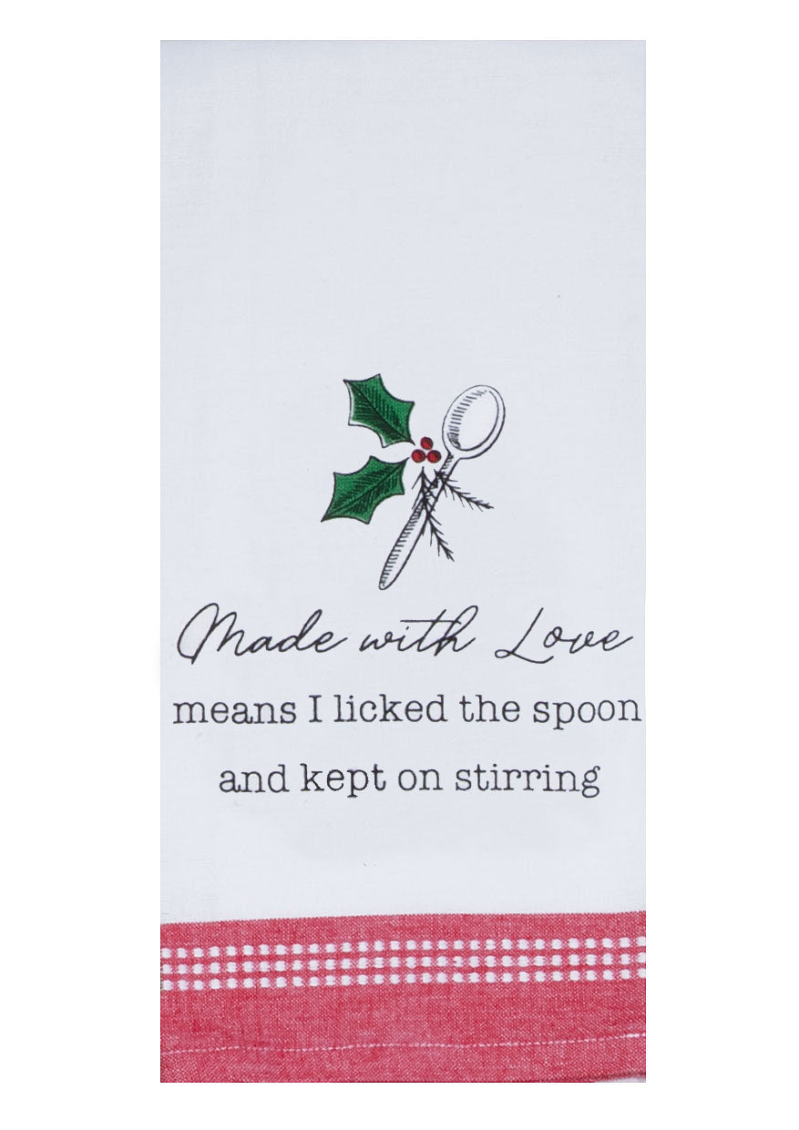Made with Love Christmas Tea Towel