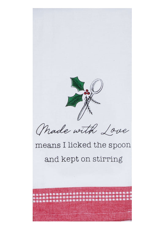 Made with Love Christmas Tea Towel