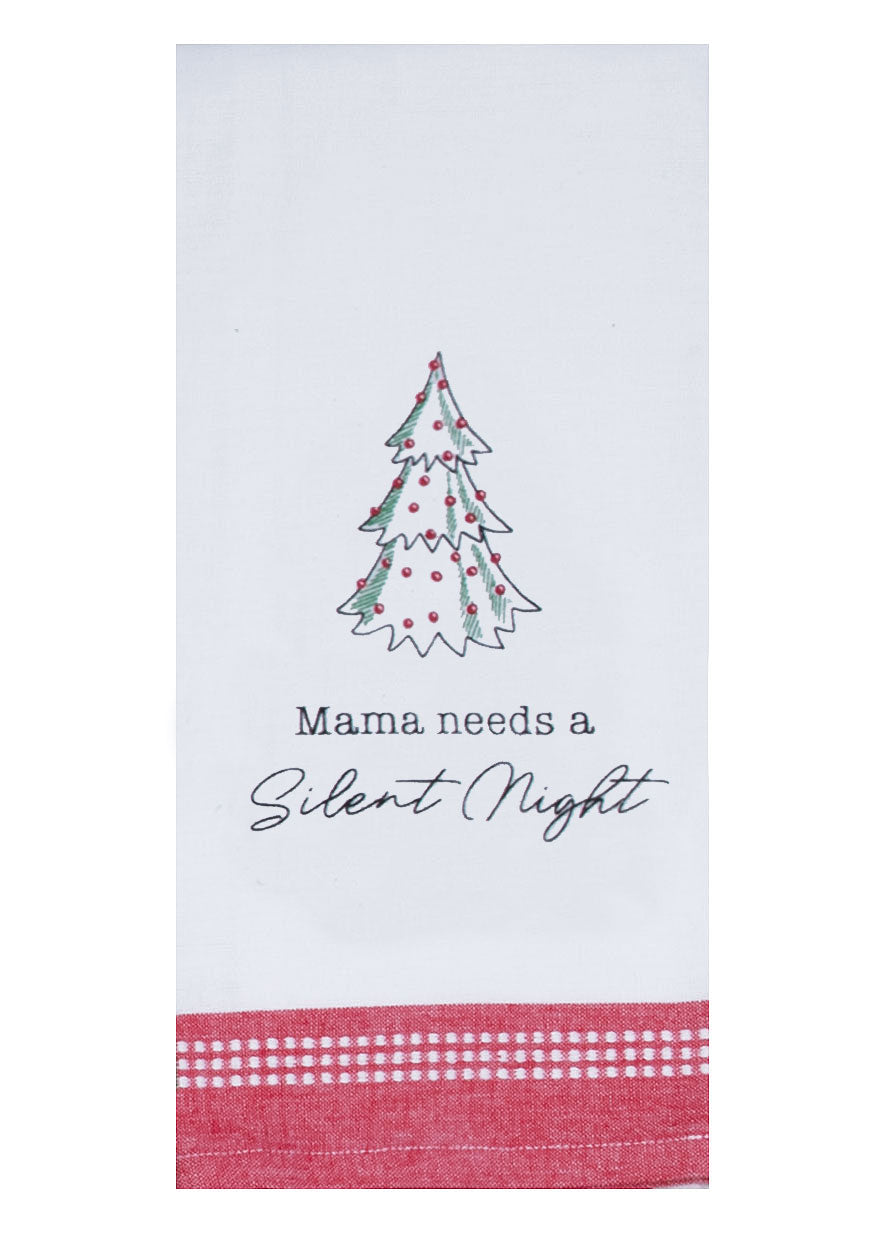 Silent Night Christmas Tea Towel