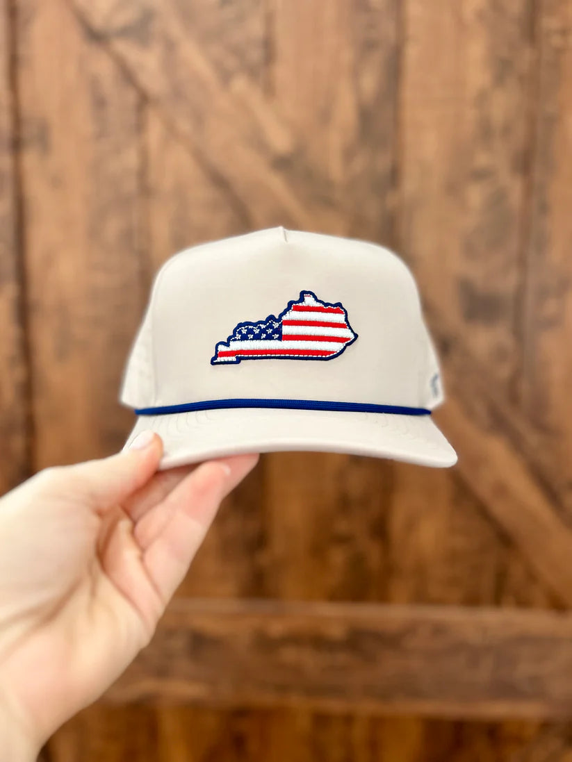 Men's Khaki American Flag Kentucky Hat