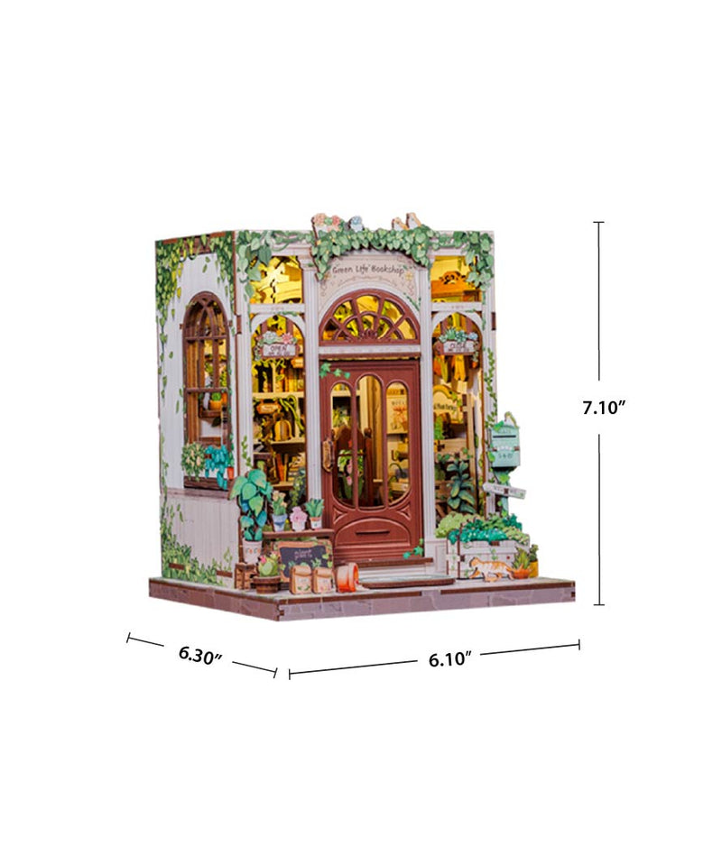 Green Life Bookshop DIY Miniature Book Nook Kit