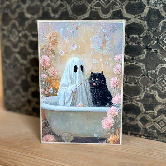 Spooky Scrub Time- 4x6 Block