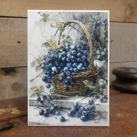 Basket Of Blueberries- 4x6 Block