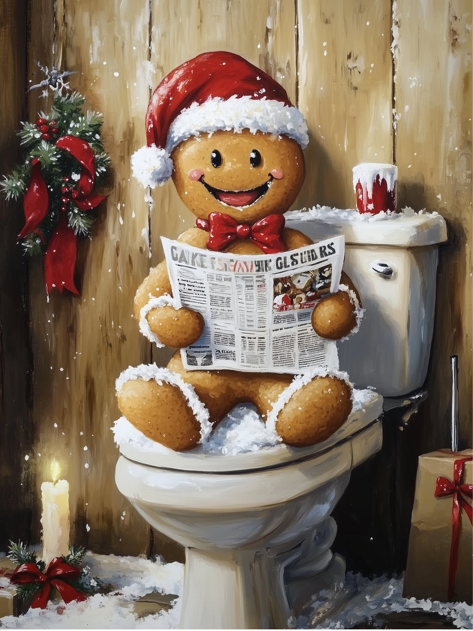 Gingerbread Bathroom Box Frame