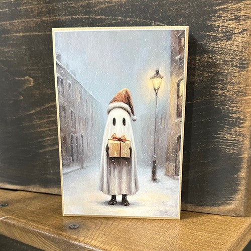 Christmas Ghost Gift- 4x6 Block
