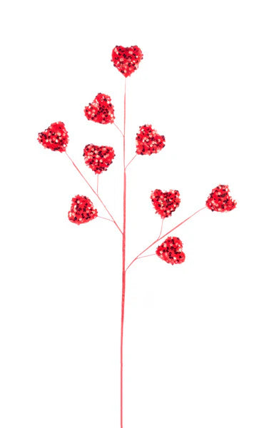 28"L Sequin Velvet Heart Spray