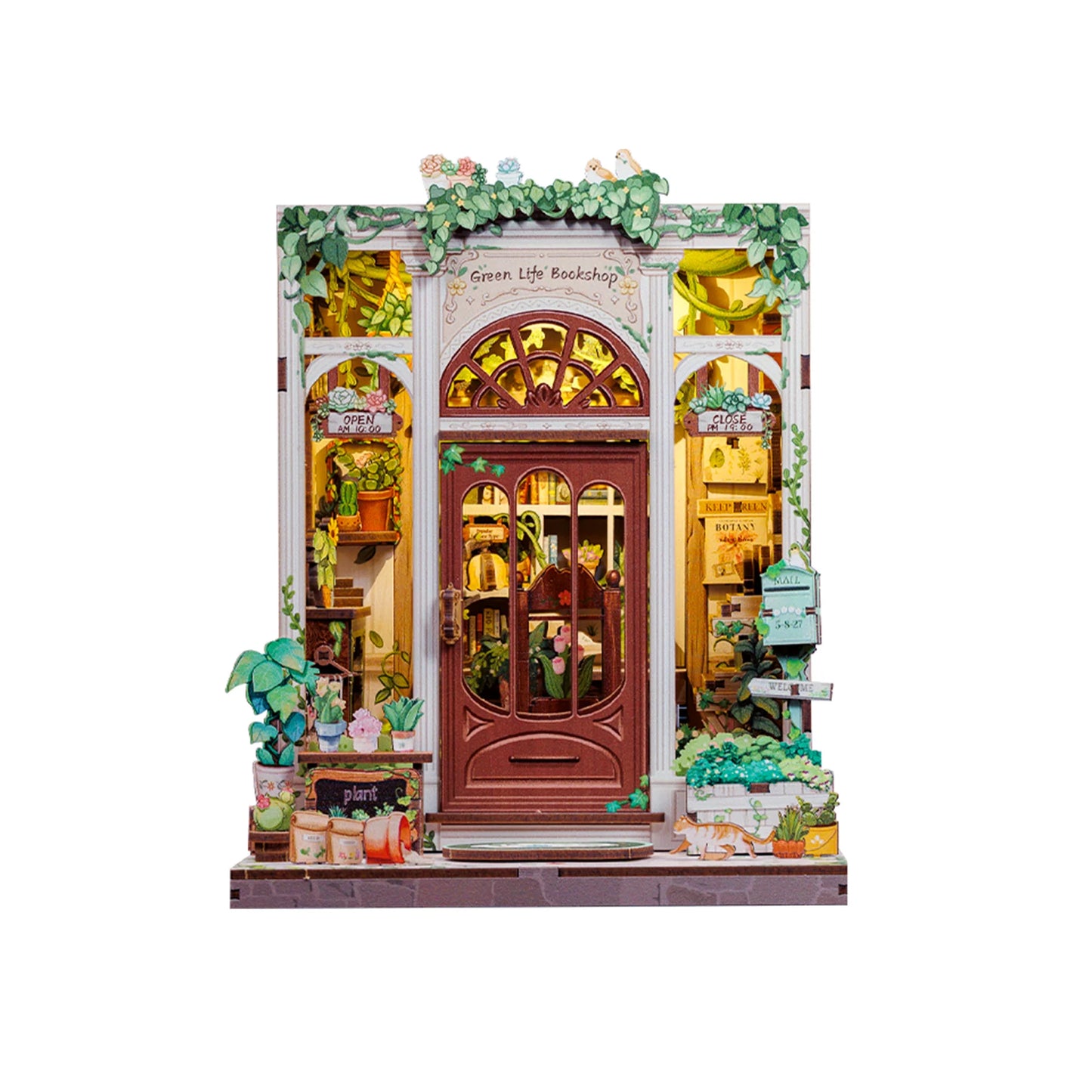 Green Life Bookshop DIY Miniature Book Nook Kit