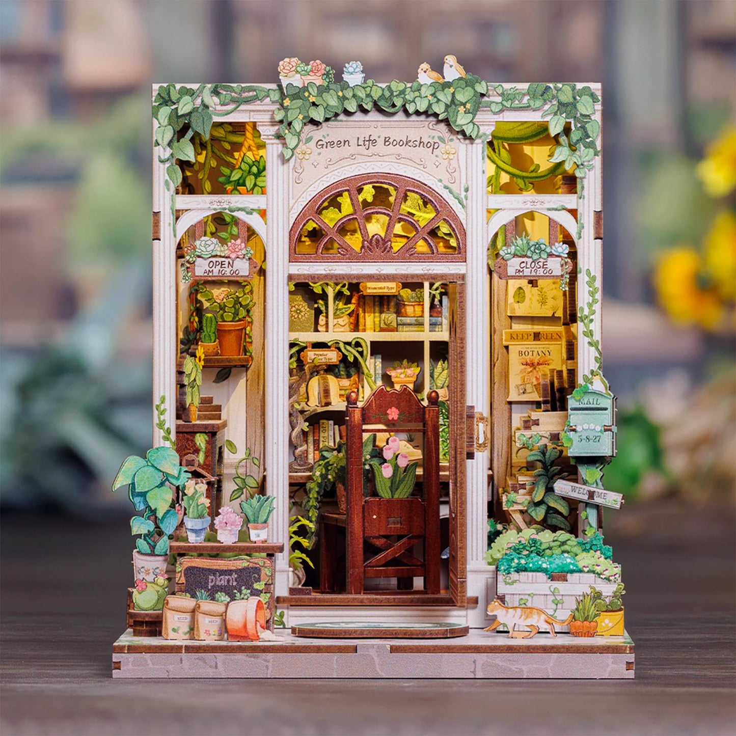 Green Life Bookshop DIY Miniature Book Nook Kit
