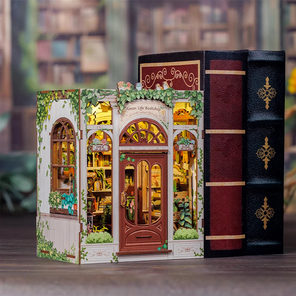 Green Life Bookshop DIY Miniature Book Nook Kit