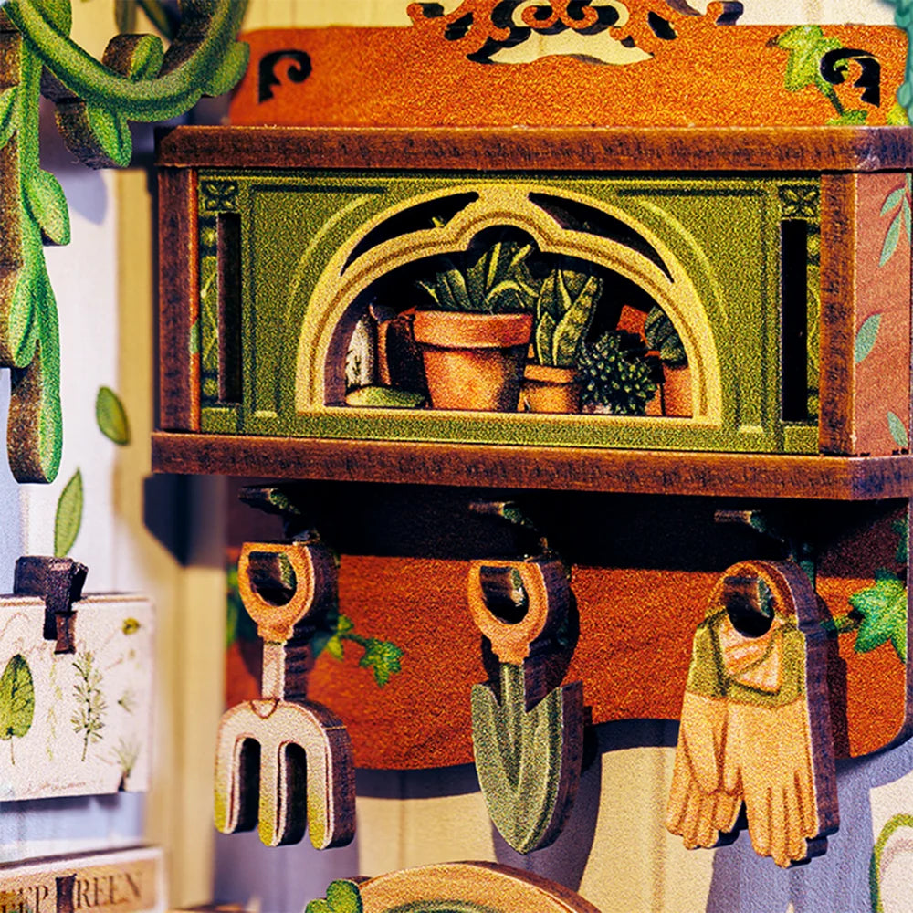 Green Life Bookshop DIY Miniature Book Nook Kit