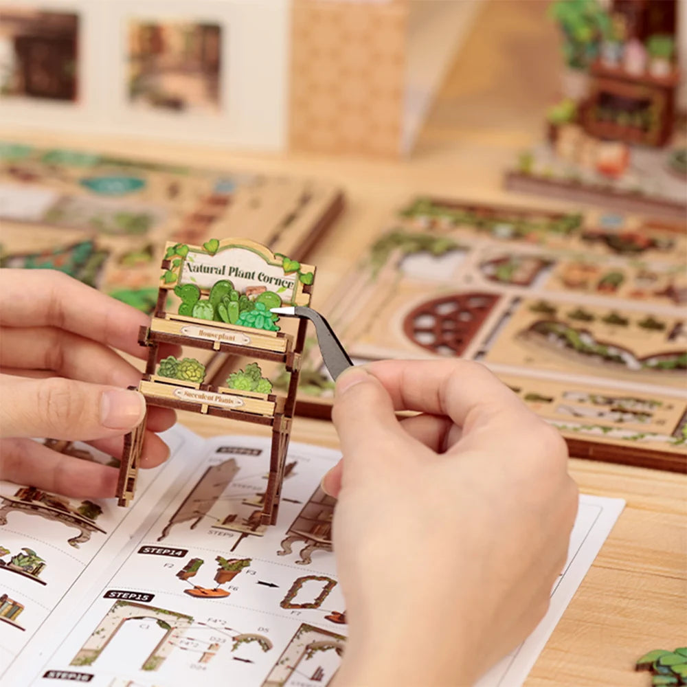 Green Life Bookshop DIY Miniature Book Nook Kit