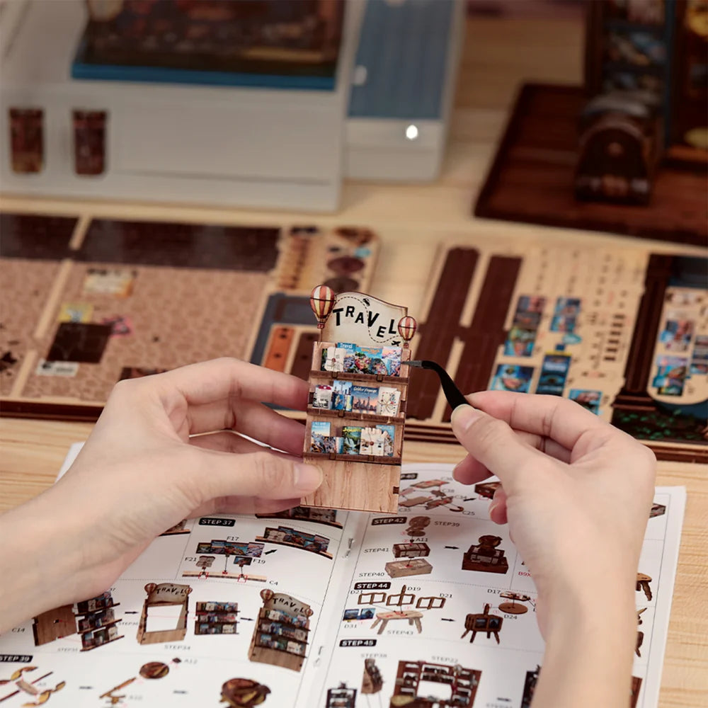 Journey Trace Bookshop DIY Miniature Book Nook Kit
