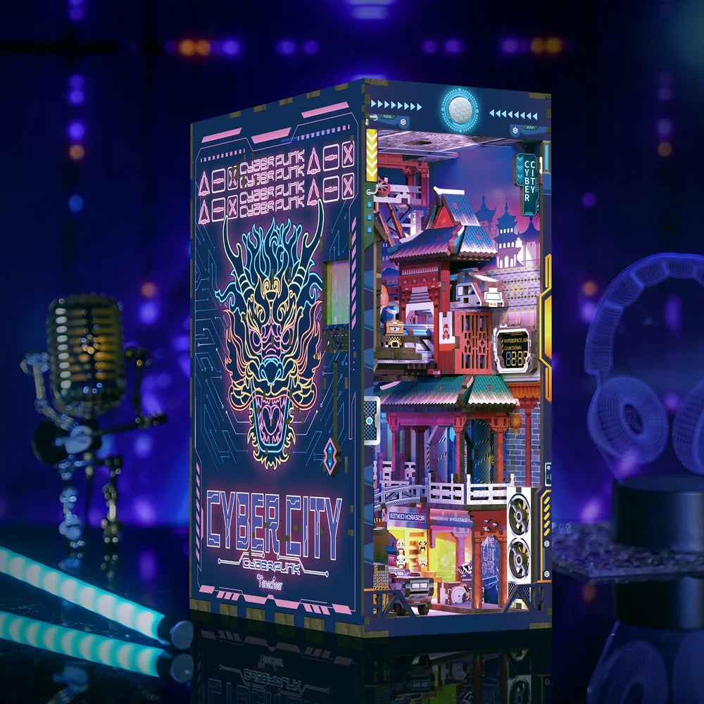 Cyber City w/ Dust Cover Type::DIY Miniature Book Nook Kit