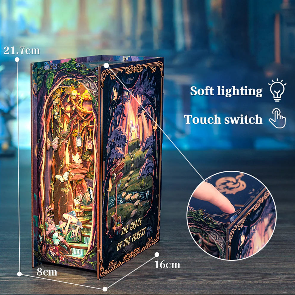 Grace of the Forest w/ Dust Cover DIY Miniature Book Nook Kit