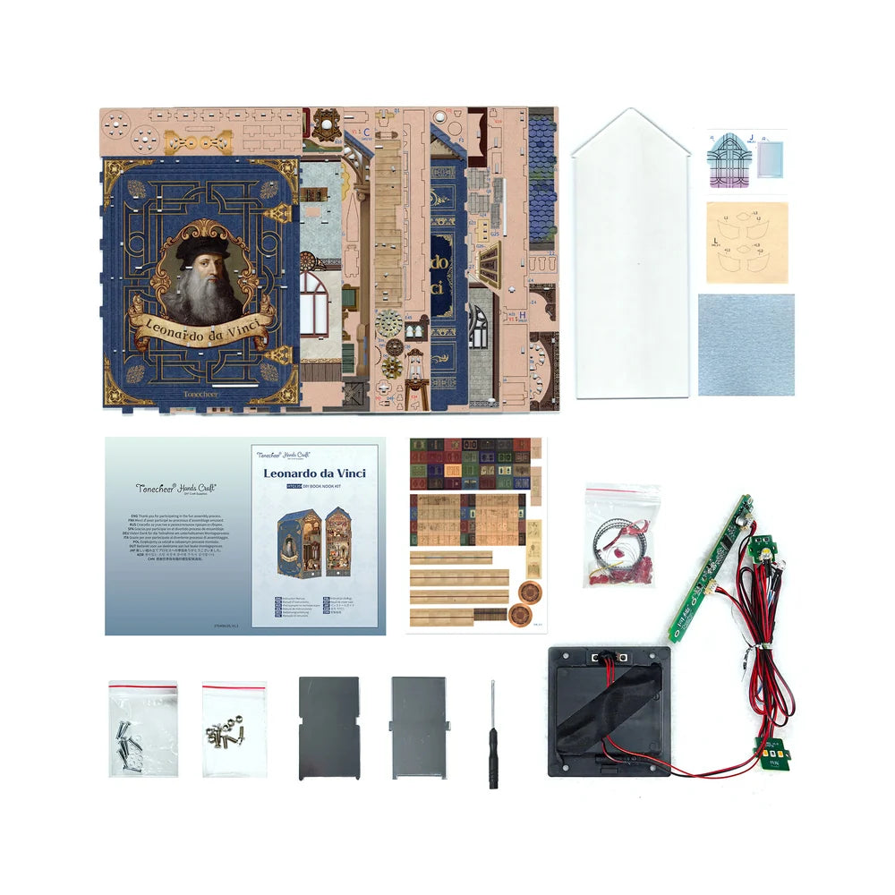 Leonardo Da Vinci w/ Dust Cover Type::DIY Miniature Book Nook Kit