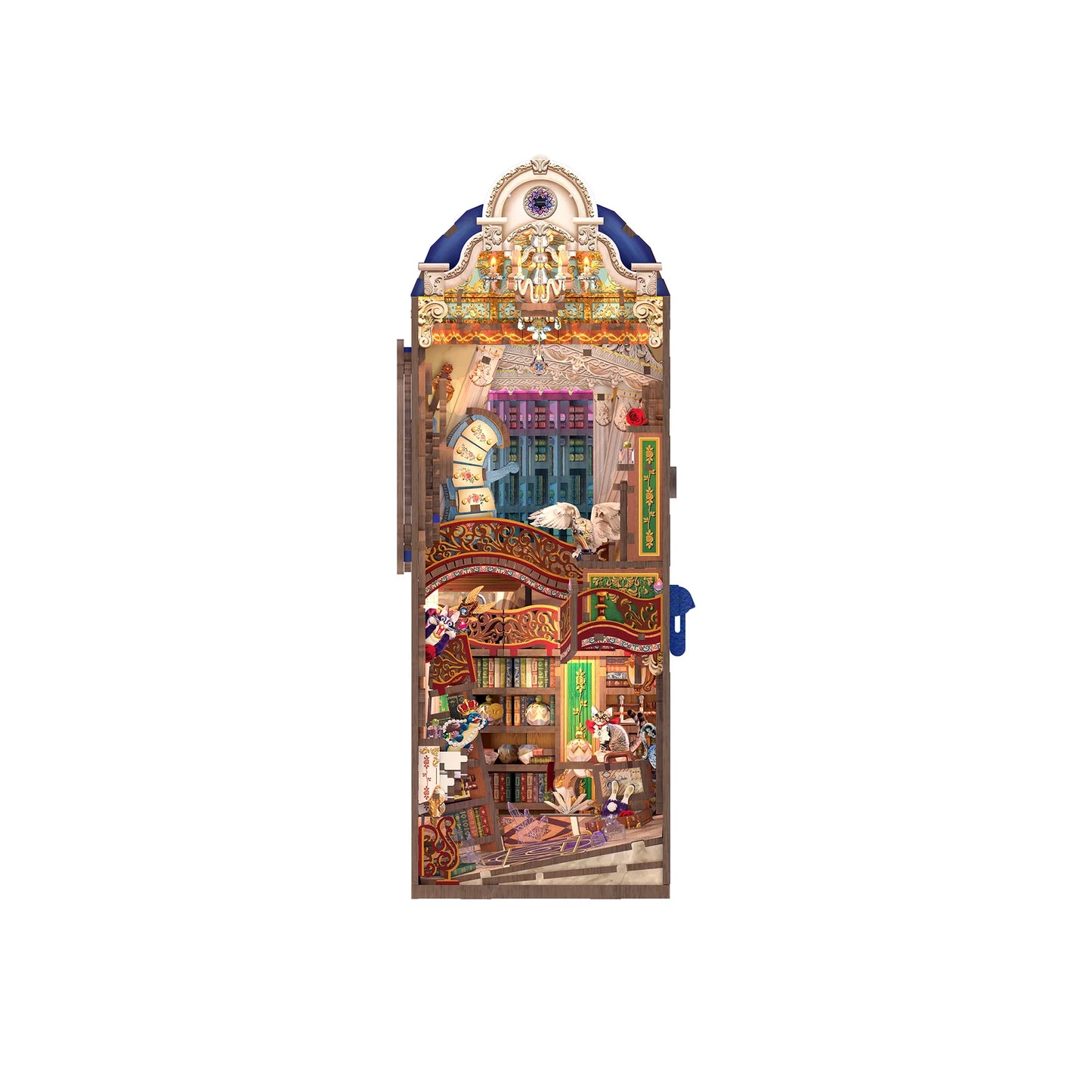 Magical Library w/ Dust Cover Type::DIY Miniature Book Nook Kit