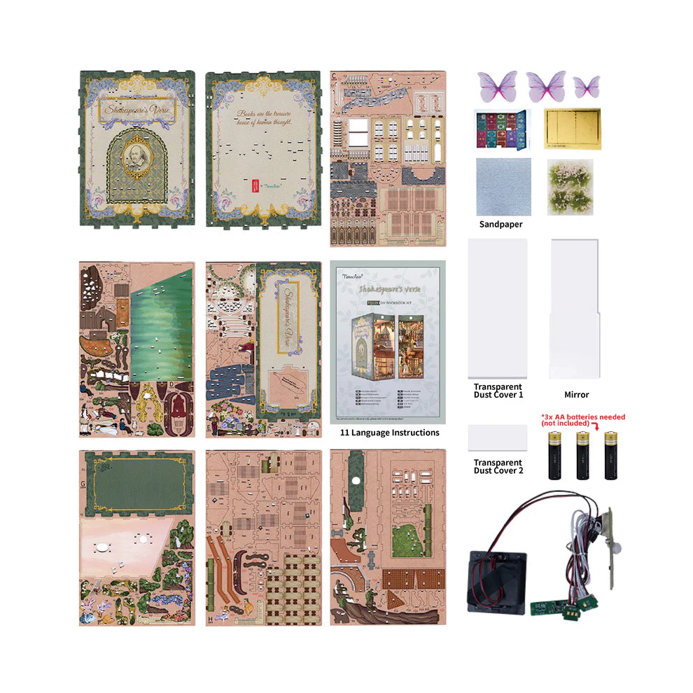 Shakespeare's Verse w/ Dust Cover Type::DIY Miniature Book Nook Kit
