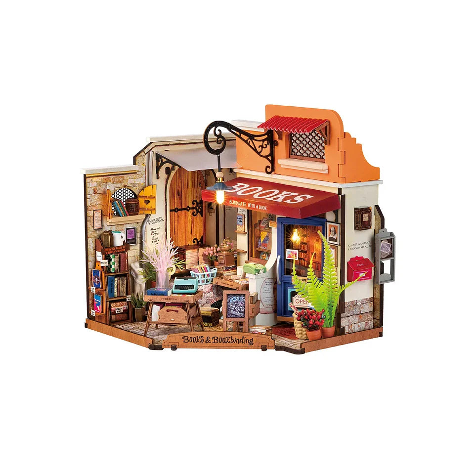 Corner Bookstore DIY Miniature House Kit