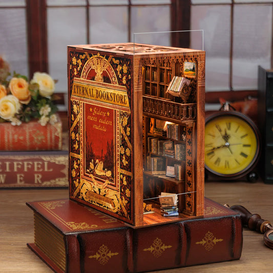 Eternal Bookstore w/ Dust Cover DIY Miniature Book Nook Kit
