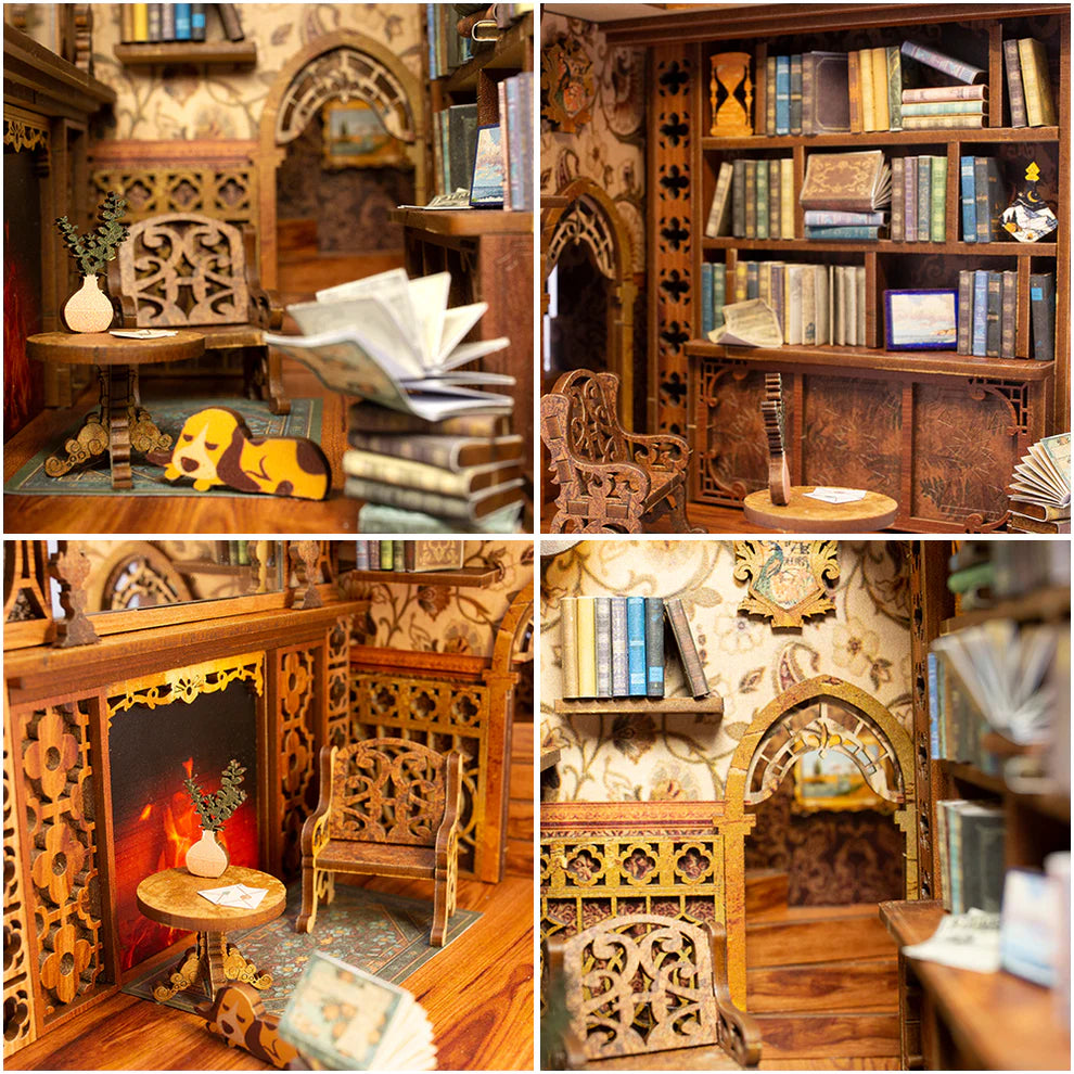 Eternal Bookstore w/ Dust Cover DIY Miniature Book Nook Kit