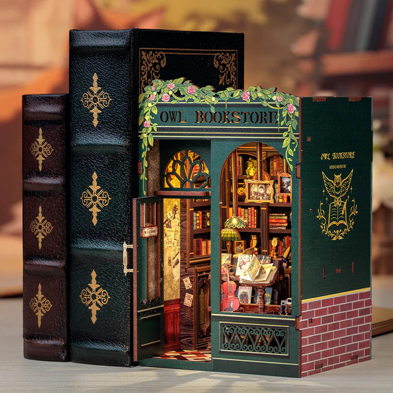 Owl Bookstore DIY Miniature Book Nook Kit
