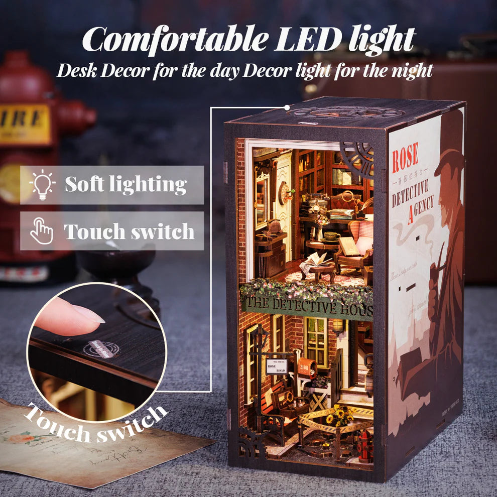 Rose Detective Agency w/ Dust Cover DIY Miniature Book Nook Kit