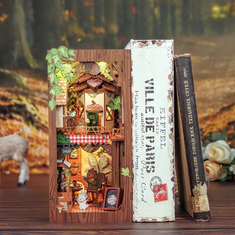 Squirrel Collector w/ Dust Cover DIY Miniature Book Nook Kit
