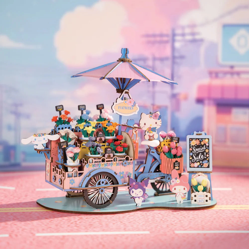 Hello Kitty & Friends Flower Cart DIY 3D Wooden Puzzle