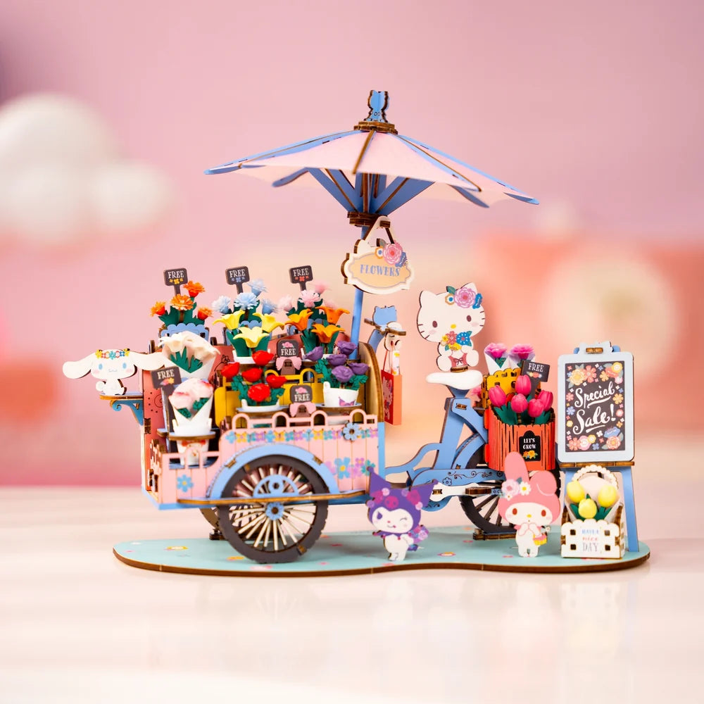 Hello Kitty & Friends Flower Cart DIY 3D Wooden Puzzle