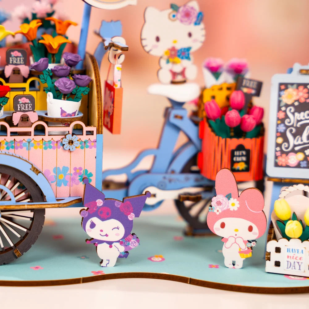 Hello Kitty & Friends Flower Cart DIY 3D Wooden Puzzle