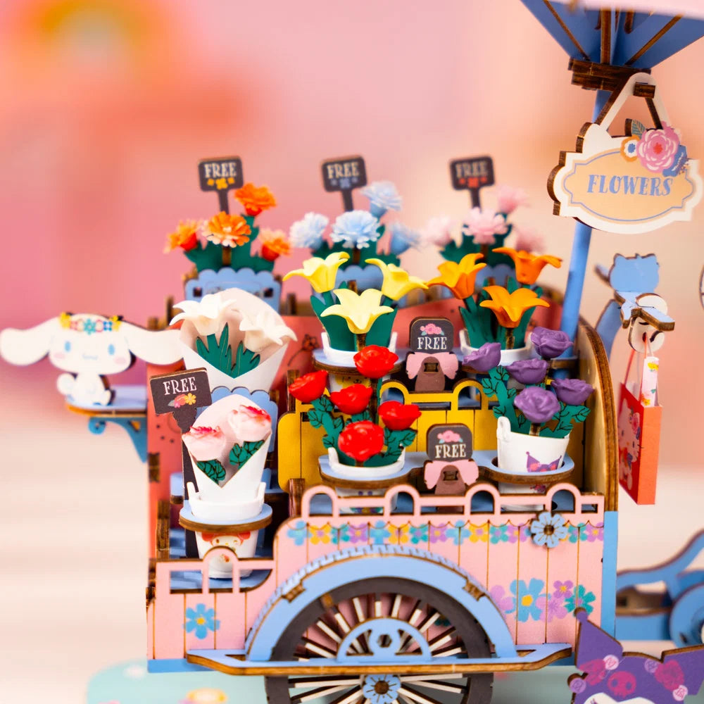 Hello Kitty & Friends Flower Cart DIY 3D Wooden Puzzle