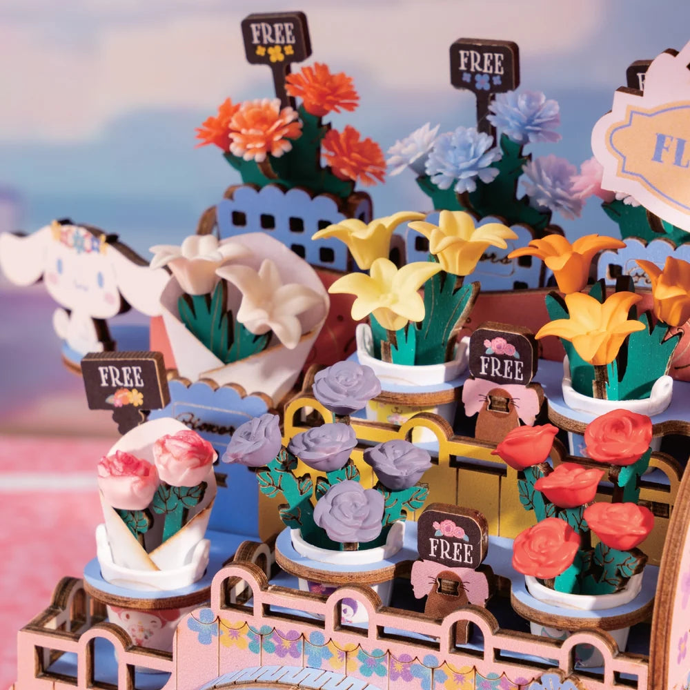 Hello Kitty & Friends Flower Cart DIY 3D Wooden Puzzle