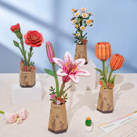 DIY Wooden Puzzle Kit -Floral Bloom Set