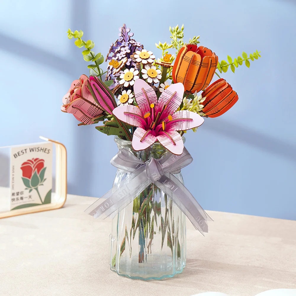 DIY Wooden Puzzle Kit -Floral Bloom Set