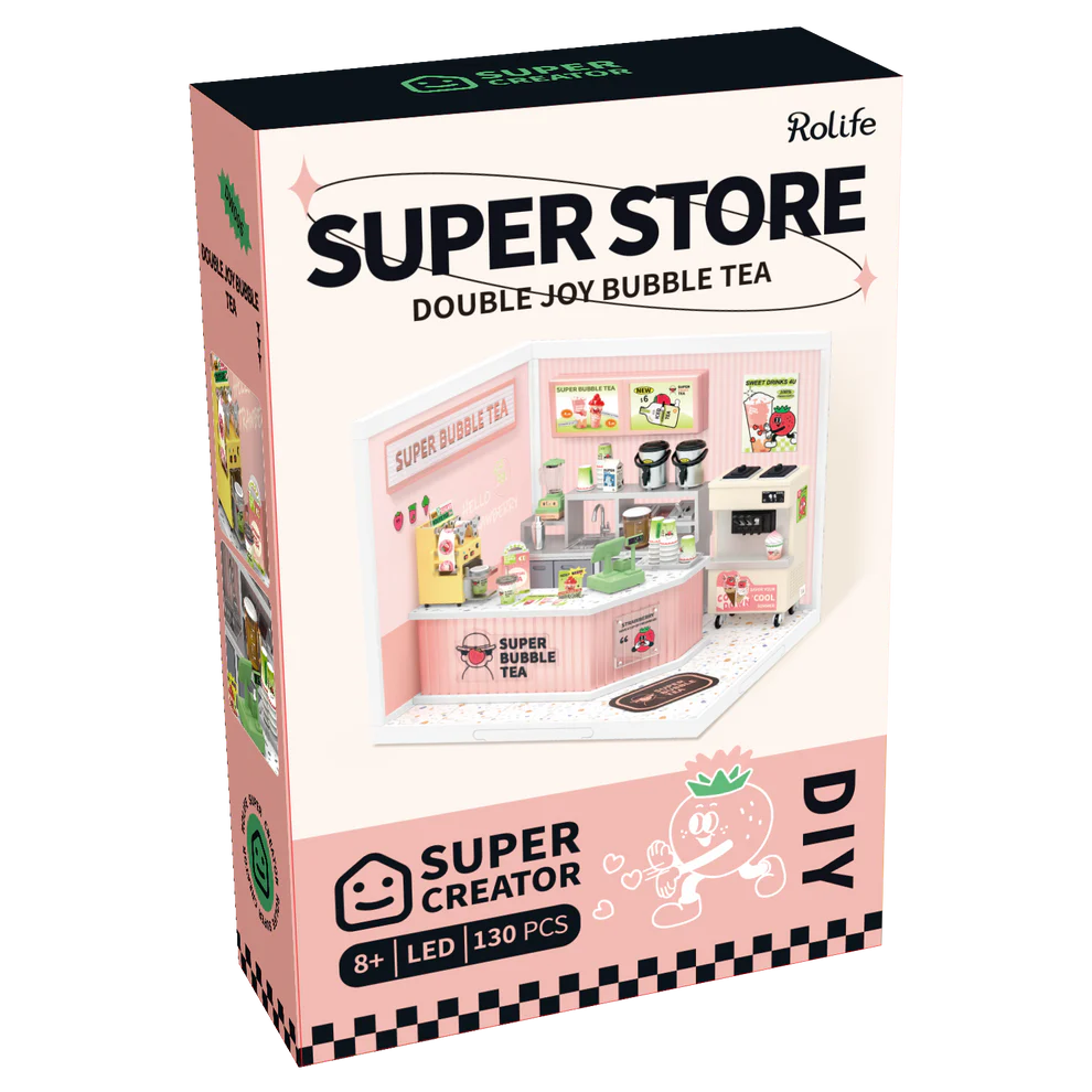 Double Joy Bubble Tea DIY Stackable Miniature House