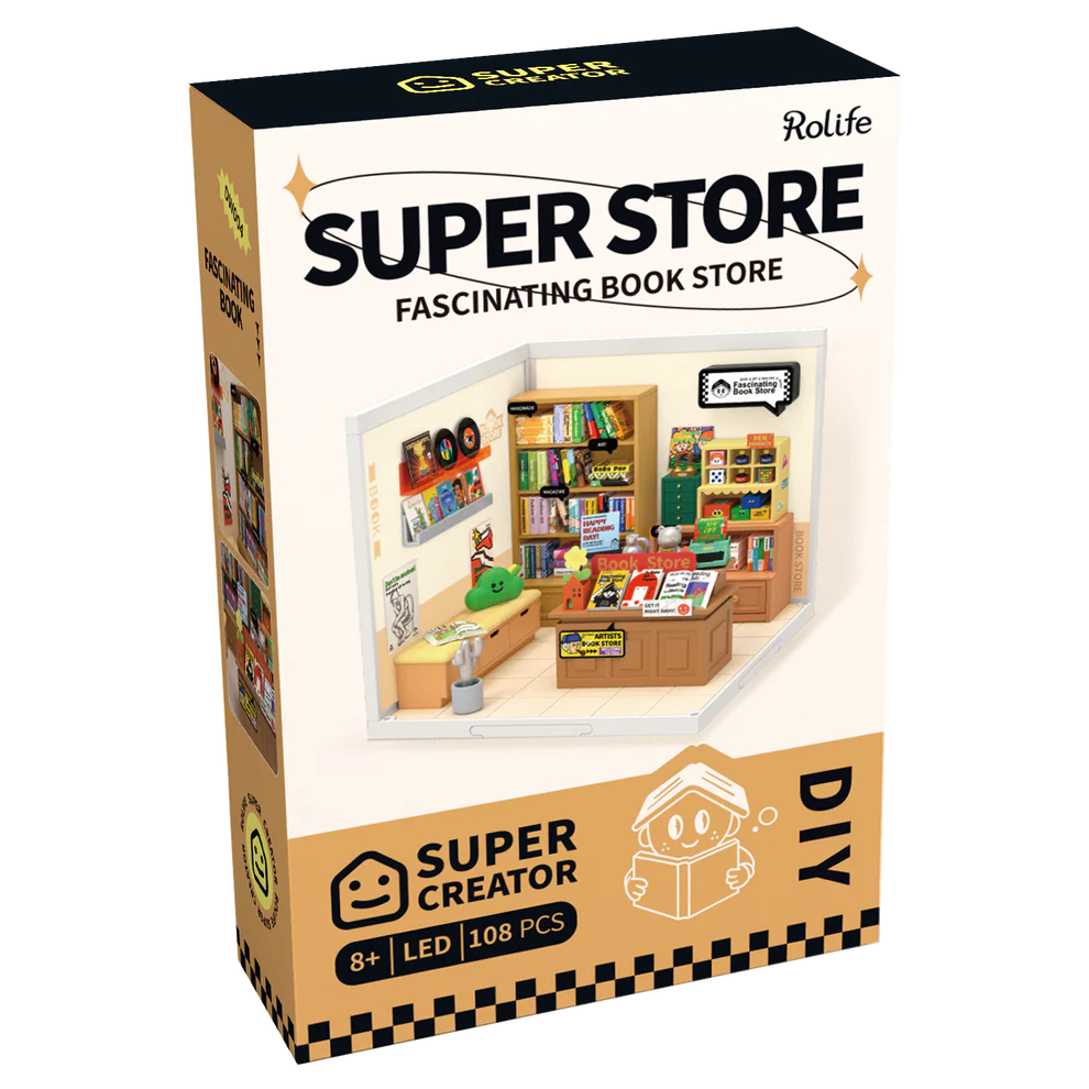 Fascinating Book Store DIY Stackable Miniature House