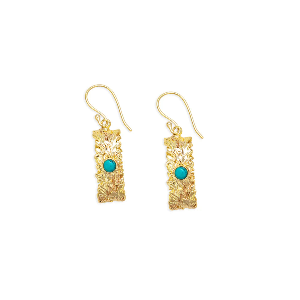Myra Shadow Woods Earrings - Gold