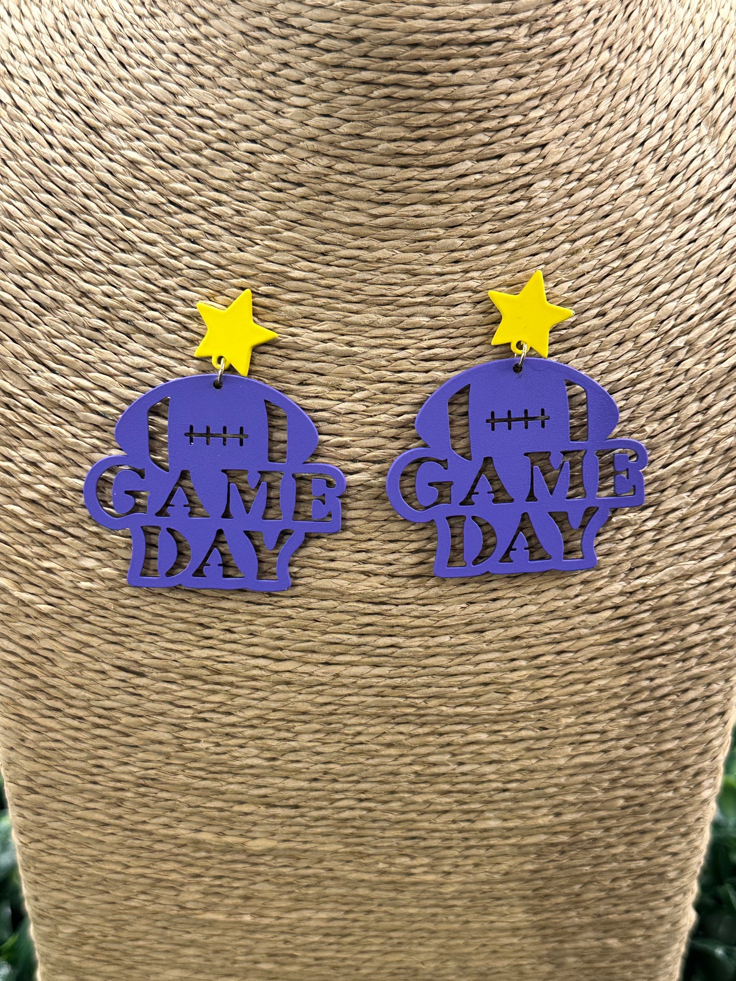 Purple & Gold Football Game Day Earrings