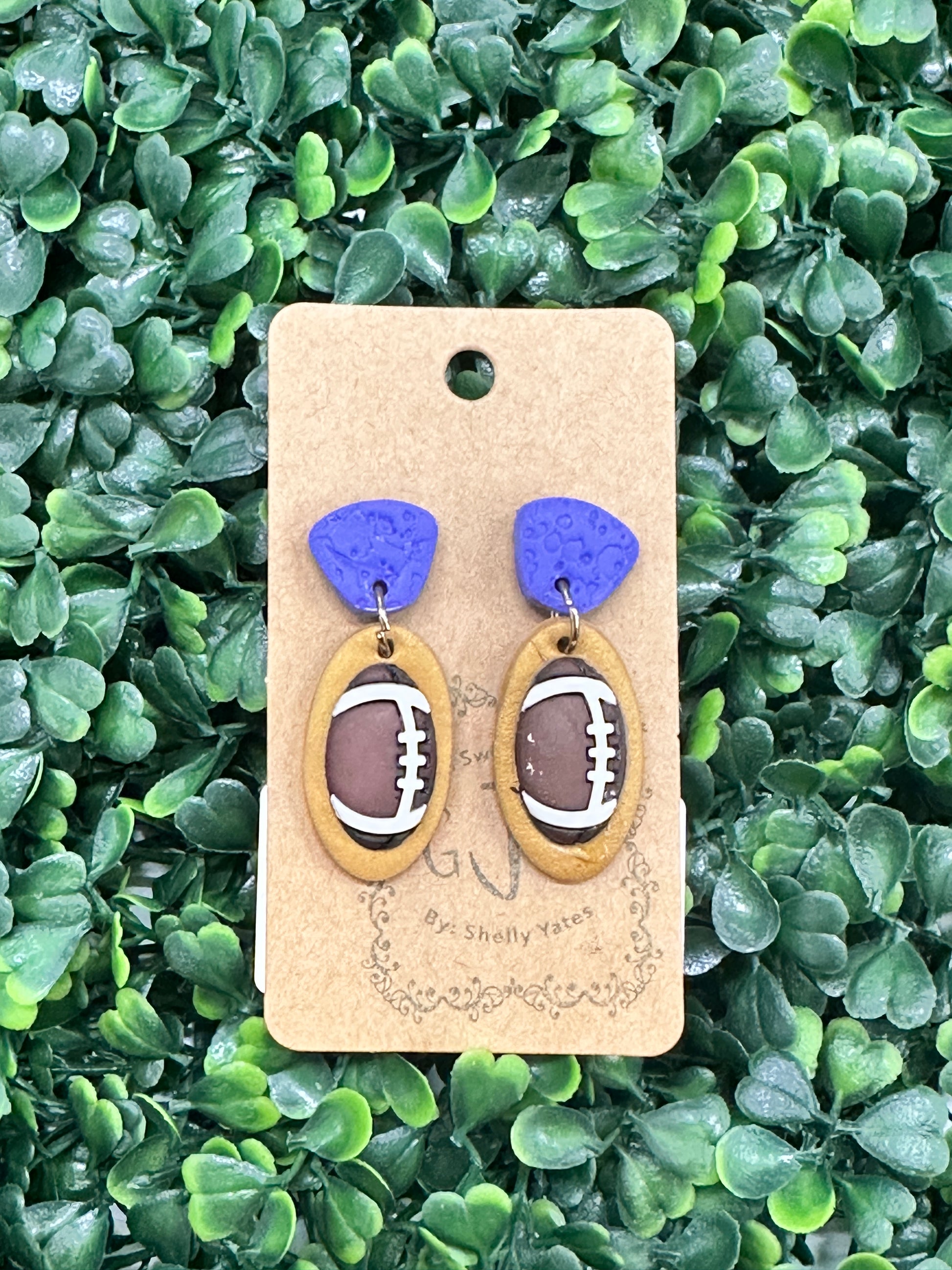 Clay Purple & Gold Earrings