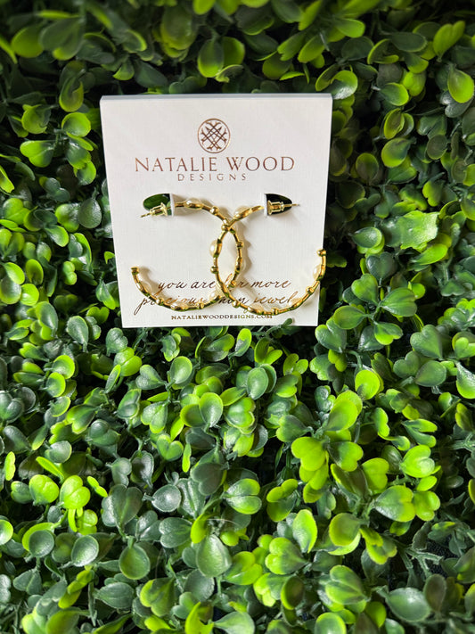Natalie Designs Solaris Hoop Earrings in Pearl