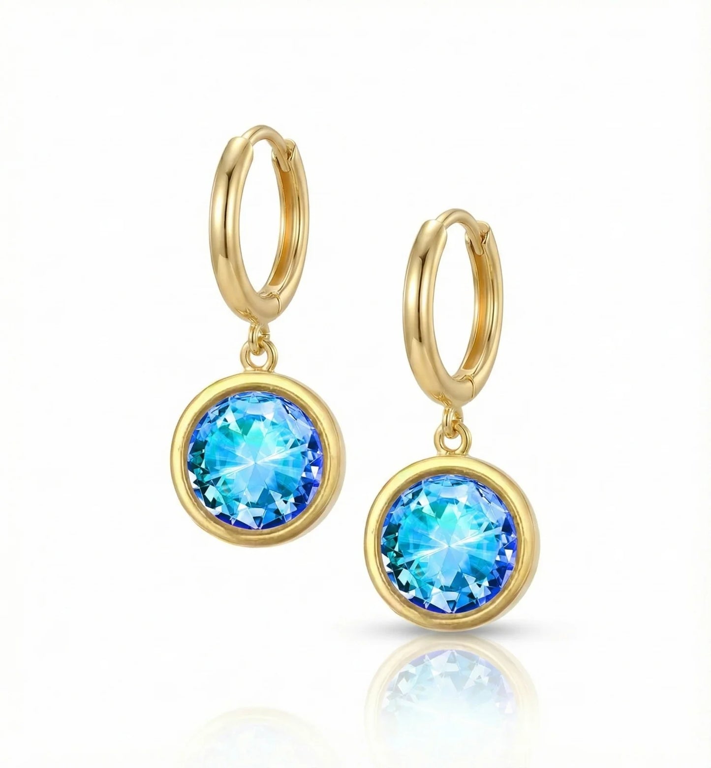Aurora Crystal Jewelry Eclipse Hoop Earrings