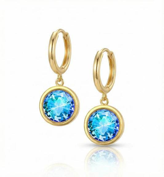 Aurora Crystal Jewelry Eclipse Hoop Earrings