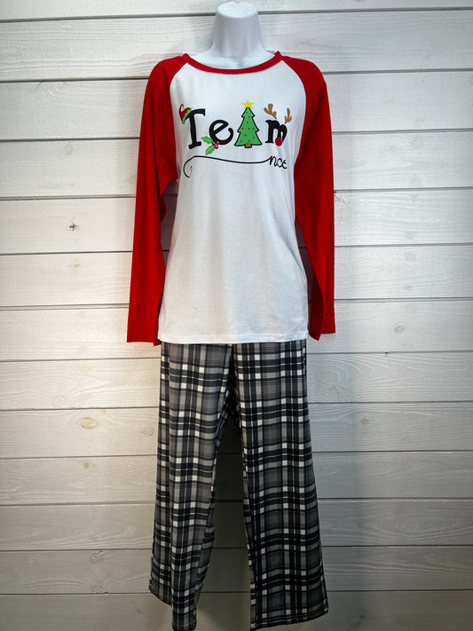 Team Nice/Plaid Christmas Pajama Set