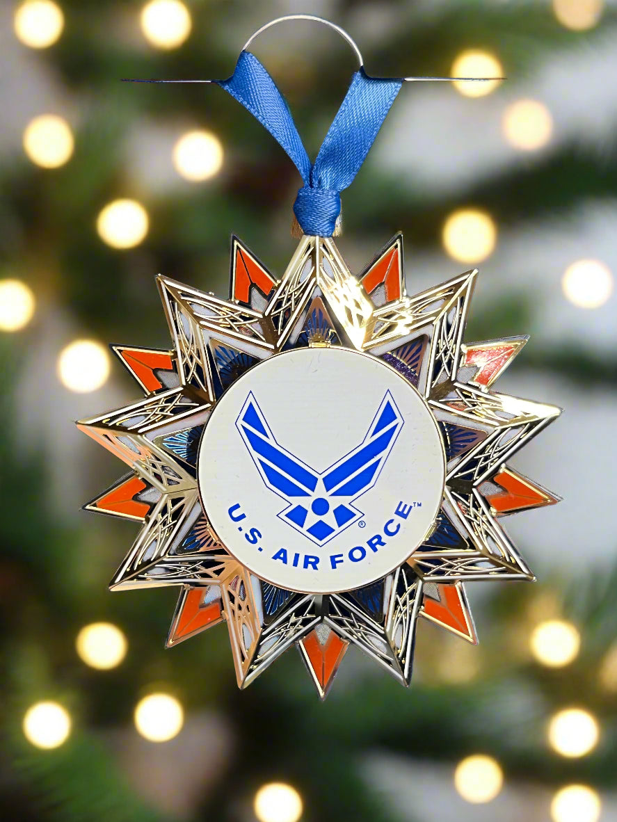 Military Branch Metal Etched Ornaments