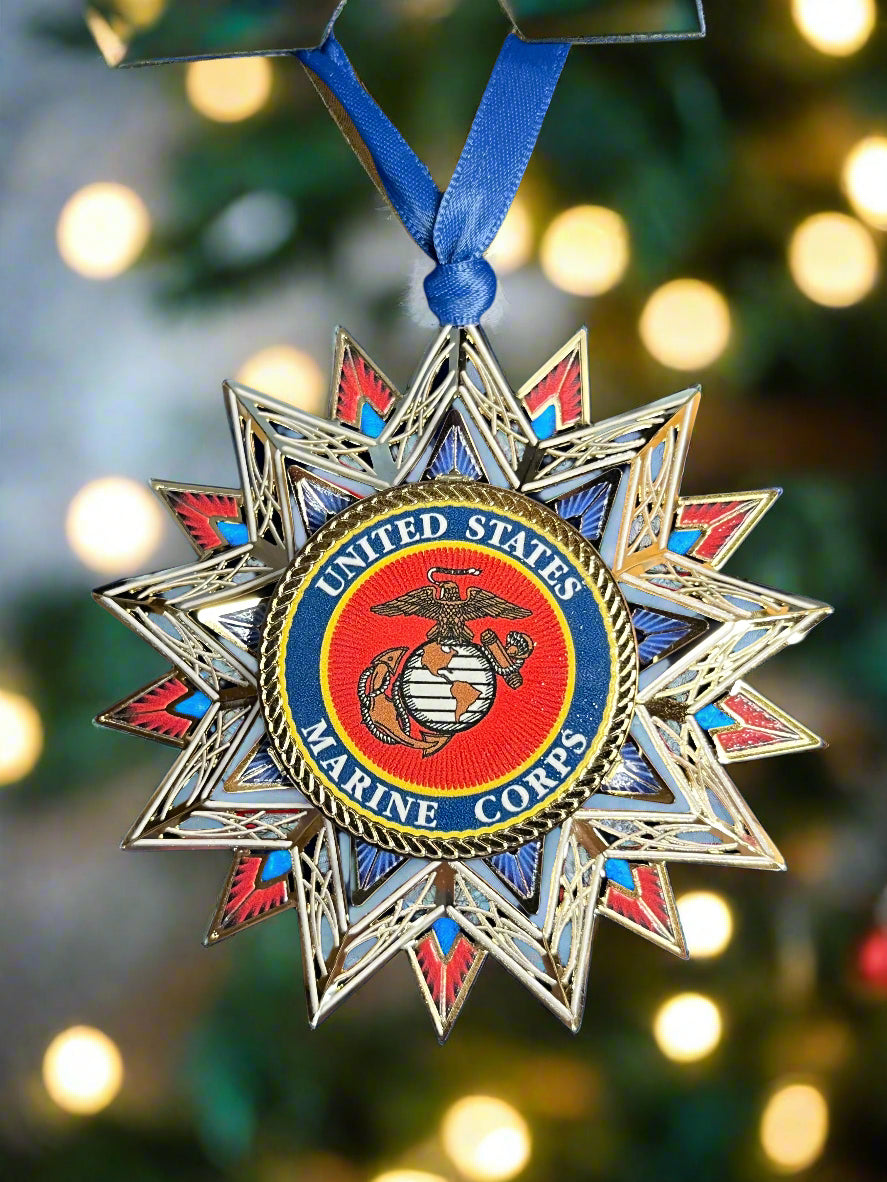 Military Branch Metal Etched Ornaments