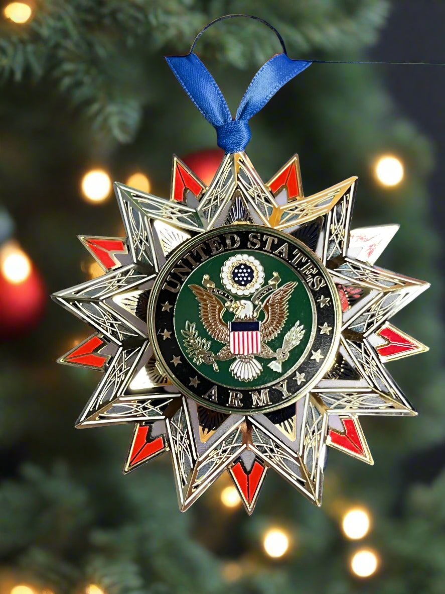 Military Branch Metal Etched Ornaments