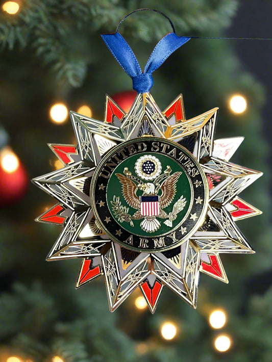 Military Branch Metal Etched Ornaments