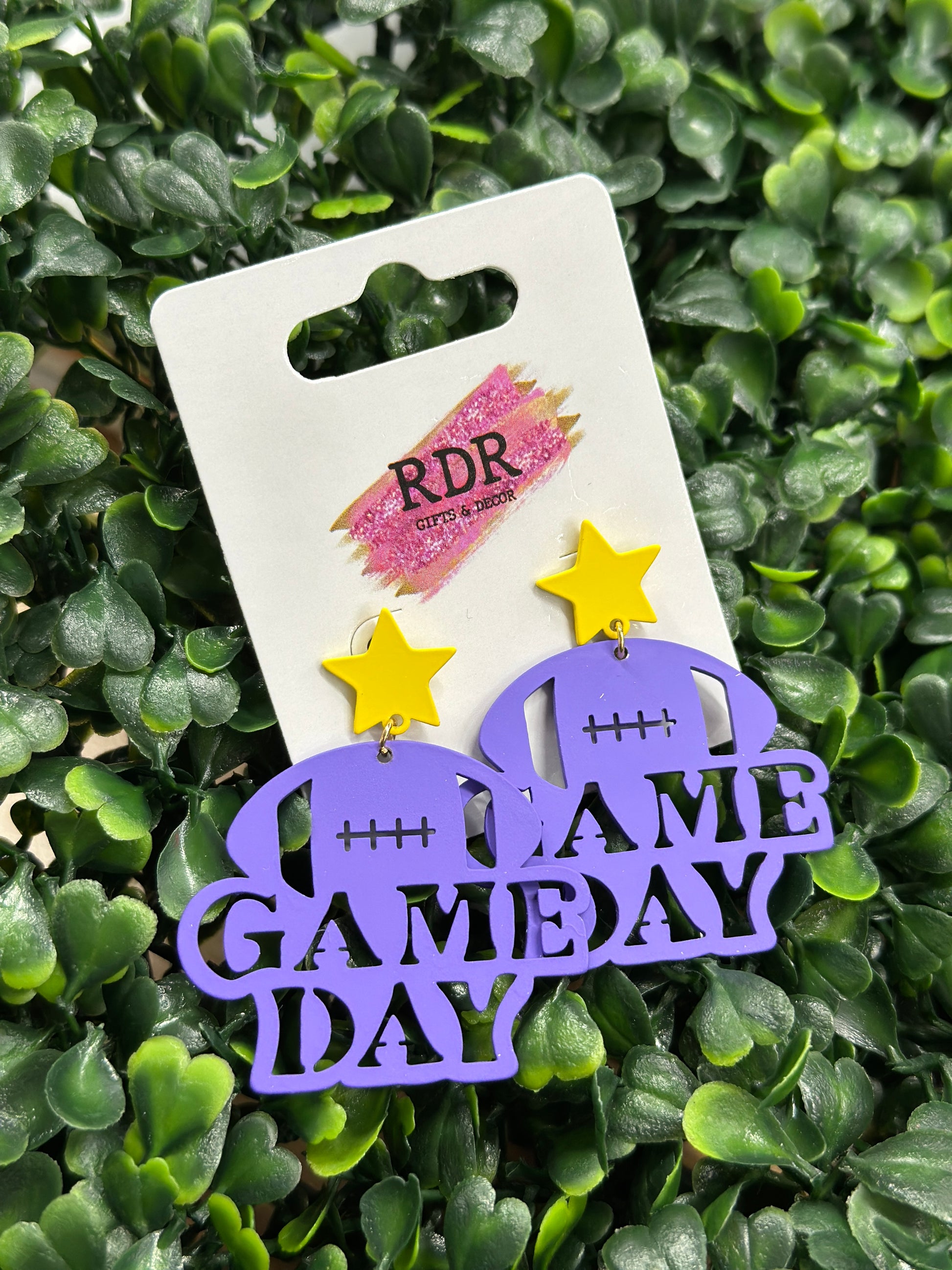 Game Day Purple Cut Out Earrings