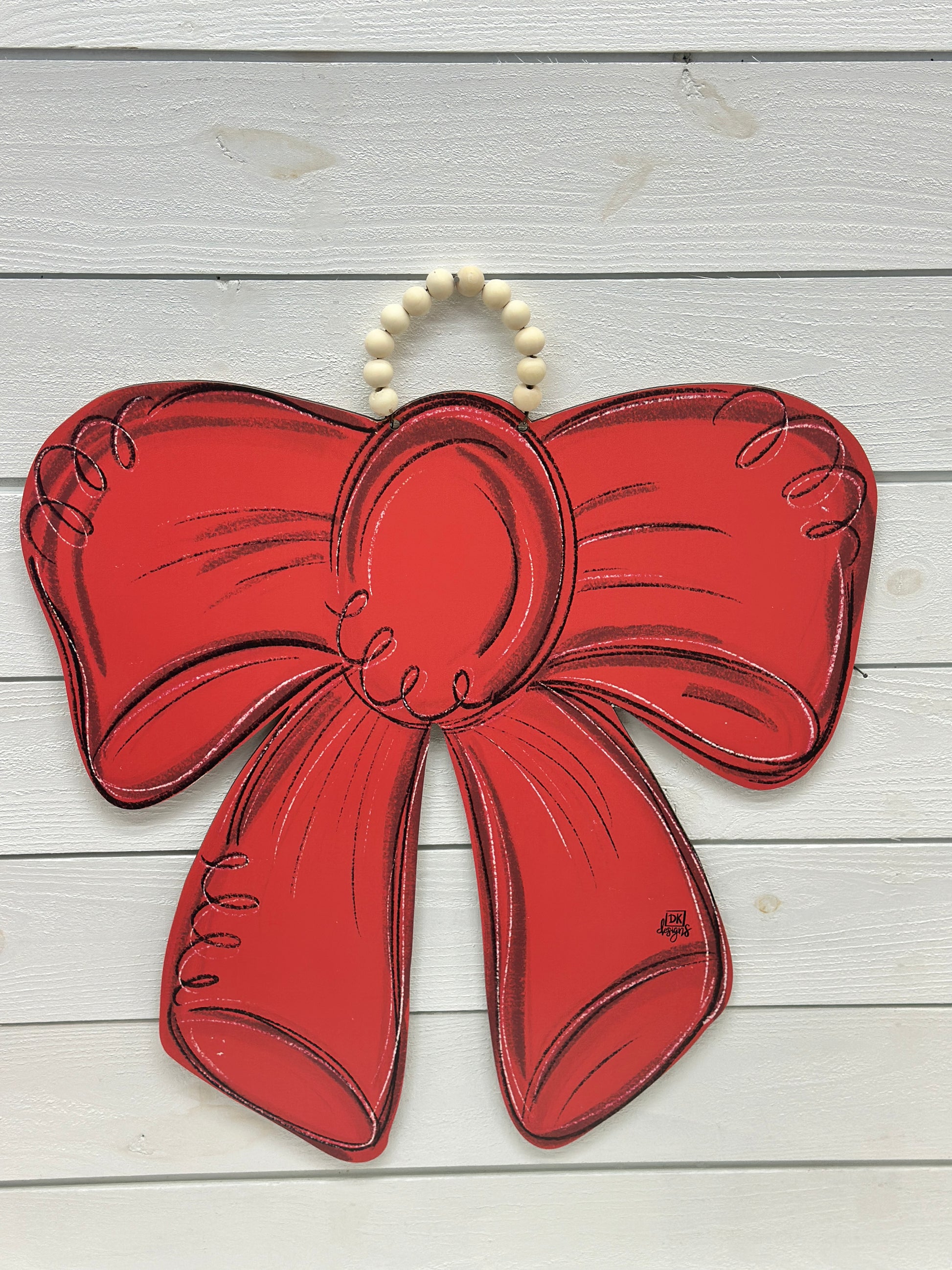 Large Red Bow Door Hanger